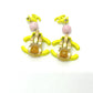 CHANEL A21871 03S Coco Mark Double-Strand Metal Earrings, Women's, Yellow