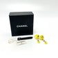 CHANEL A21871 03S Coco Mark Double-Strand Metal Earrings, Women's, Yellow