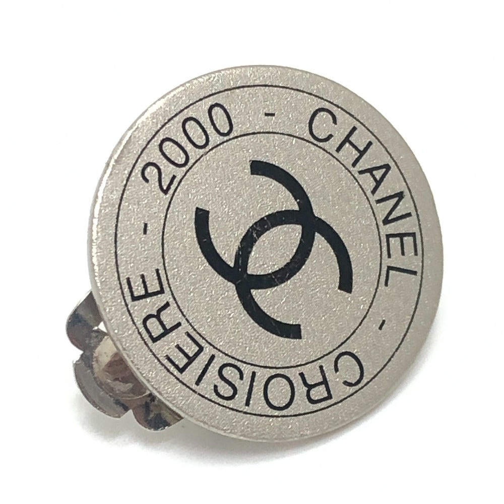 CHANEL 00C CC Mark 2000 CROISIERE Vintage accessory clip-on Earrings Metal Silver Used