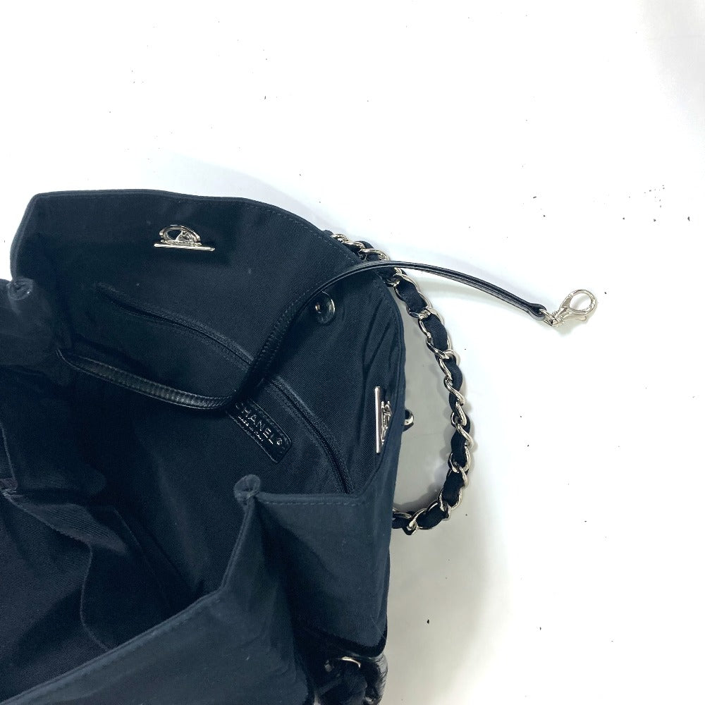 CHANEL Shoulder Tote Bag, Chain Shoulder Bag, Enamel, Women's, Black