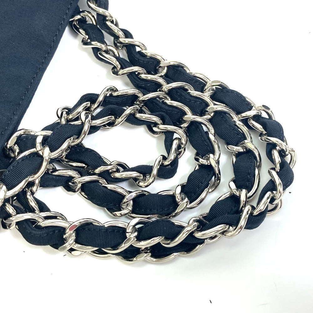 CHANEL Shoulder Tote Bag, Chain Shoulder Bag, Enamel, Women's, Black