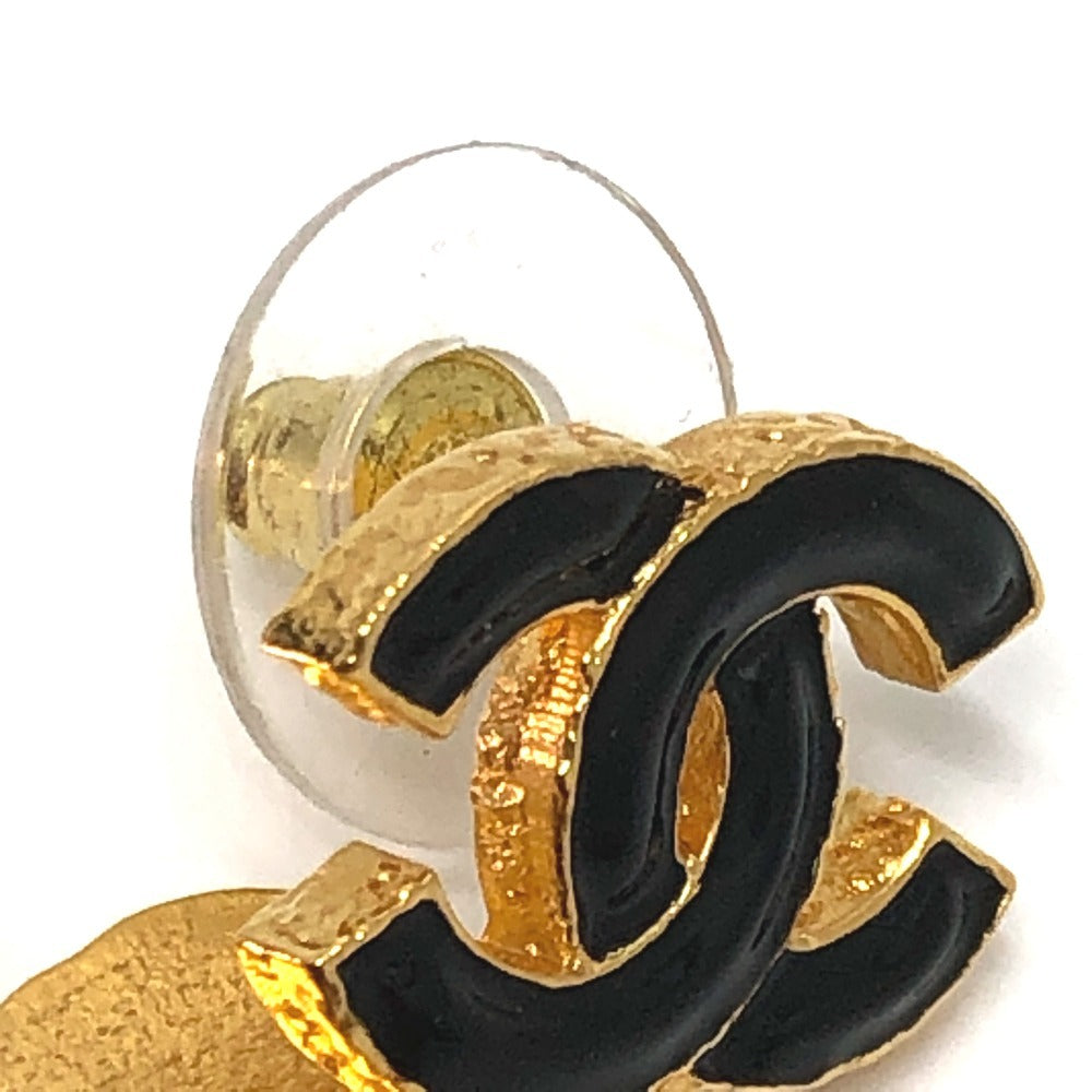 CHANEL L23 ココマーク フラワー ジュエリー アクセサリー 耳飾り ピアス メタル レディース ピンク×ブラック ゴールド