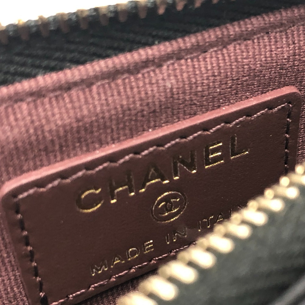 CHANEL AP2570 ココマーク マトラッセ クラシック ジップ カードケース コインケース 財布 ウォレット 小銭入れ コインケース キャビアスキン レディース ブラック