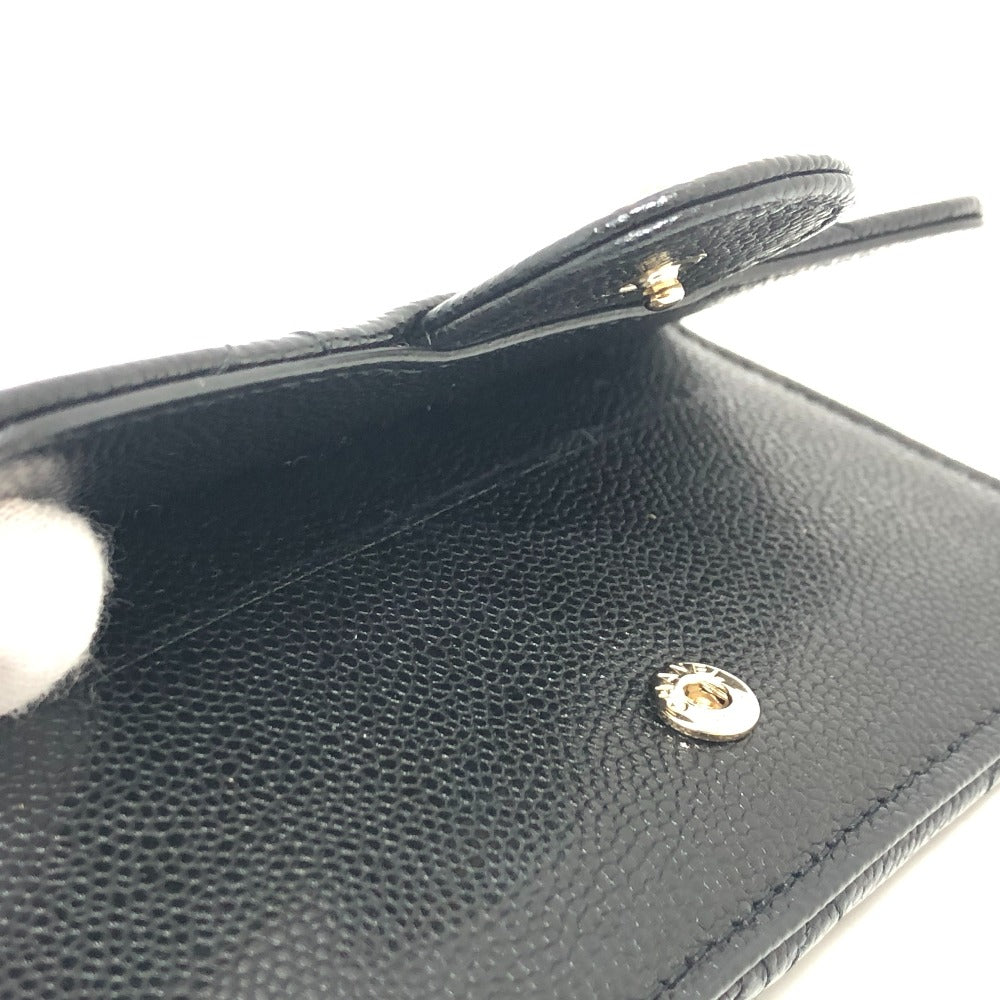 CHANEL AP2570 ココマーク マトラッセ クラシック ジップ カードケース コインケース 財布 ウォレット 小銭入れ コインケース キャビアスキン レディース ブラック