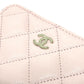 CHANEL AP0216 Matelasse Classic Zip Coin Purse, Caviar Leather, Women's, Pink