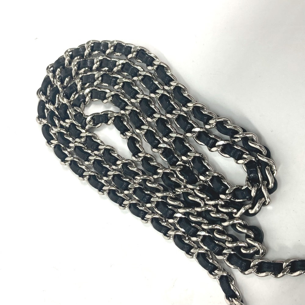 CHANEL カバン ポシェット リップ 口紅 ミラー 鏡 CC ココマーク チェーンバッグ 斜め掛け ショルダーバッグ サテン レディース ブラック
