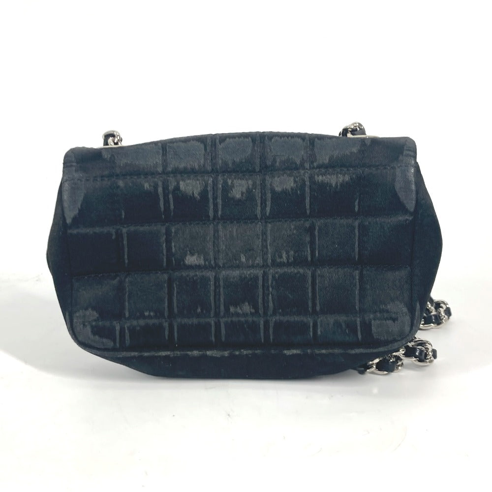 CHANEL カバン ポシェット リップ 口紅 ミラー 鏡 CC ココマーク チェーンバッグ 斜め掛け ショルダーバッグ サテン レディース ブラック