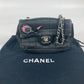 CHANEL カバン ポシェット リップ 口紅 ミラー 鏡 CC ココマーク チェーンバッグ 斜め掛け ショルダーバッグ サテン レディース ブラック
