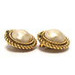 CHANEL vintage CC CC Mark logo Chain & Faux Pearl Clip-on Earrings Metal Gold Used