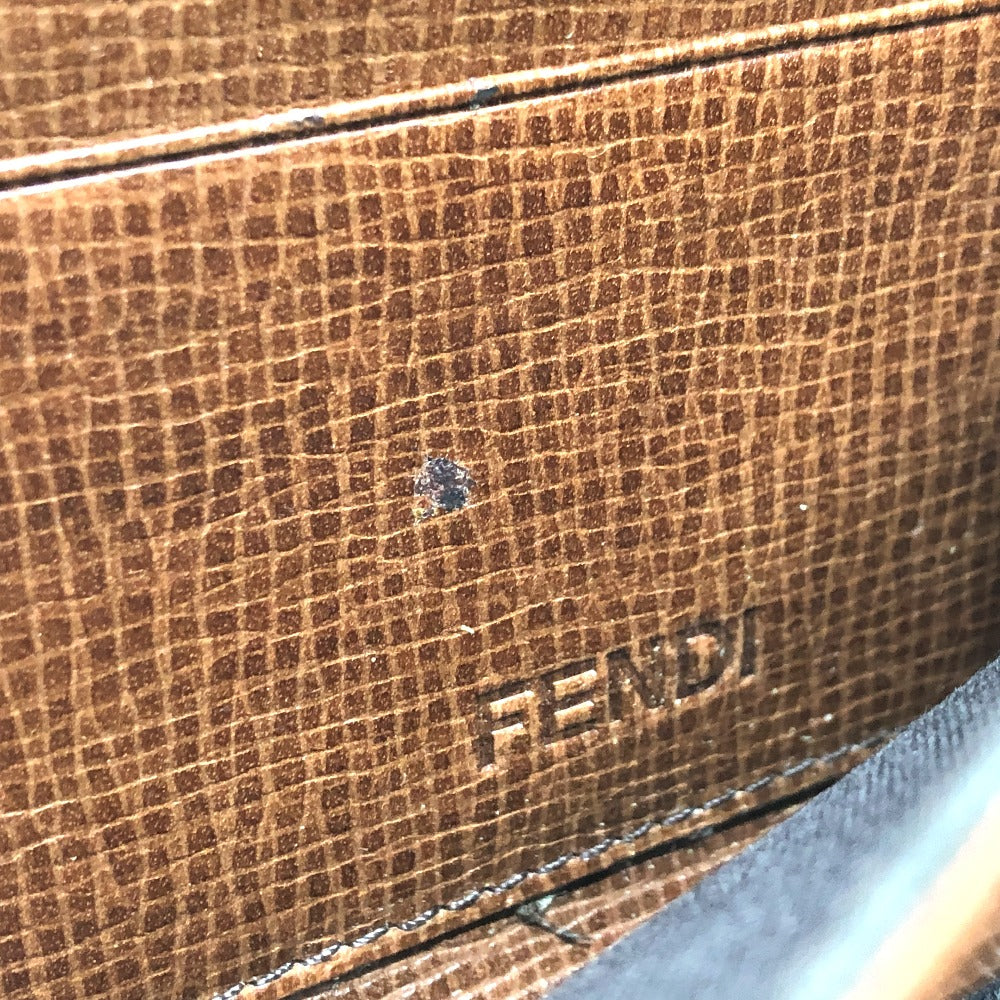FENDI 7M0174 ロングウォレット ズッカ ラウンドファスナー長財布 長財布 PVC/レザー メンズ ブラウン