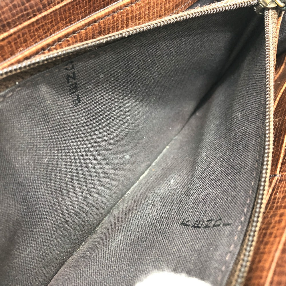 FENDI 7M0174 ロングウォレット ズッカ ラウンドファスナー長財布 長財布 PVC/レザー メンズ ブラウン