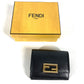 FENDI 8M0395 ロゴ コンパクトウォレット 3つ折り財布 レザー レディース ブラック