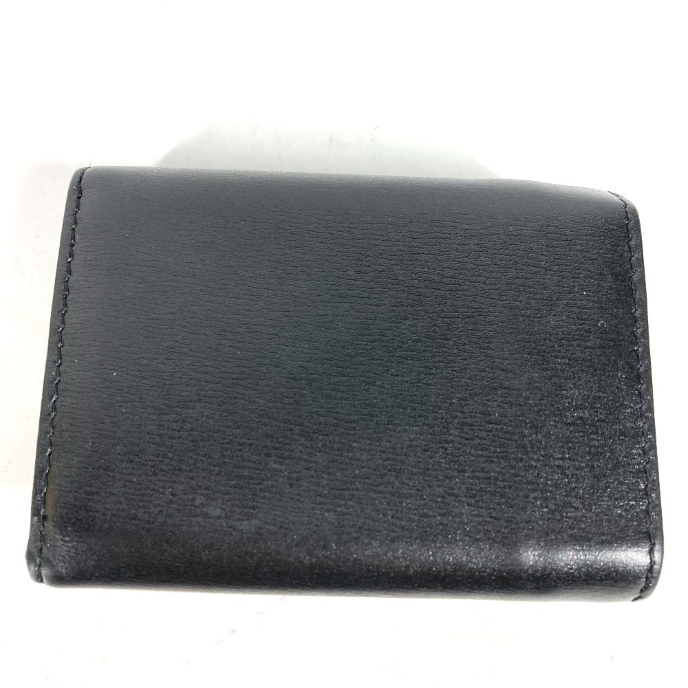 FENDI 8M0395 ロゴ コンパクトウォレット 3つ折り財布 レザー レディース ブラック