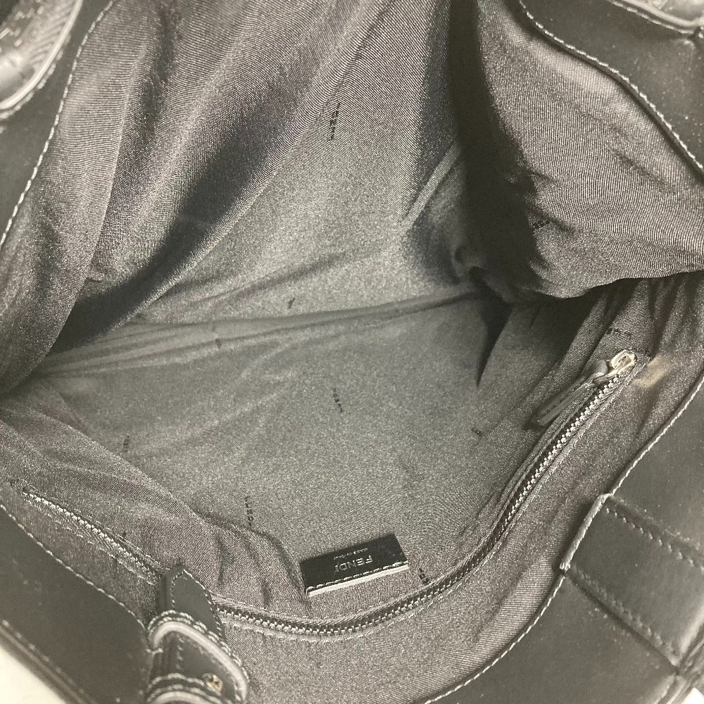 FENDI 7VA435 縦型 ショルダーバッグ 肩掛け ロゴ FF カバン トートバッグ キャンバス/レザー ユニセックス ブラック - brandshop-reference