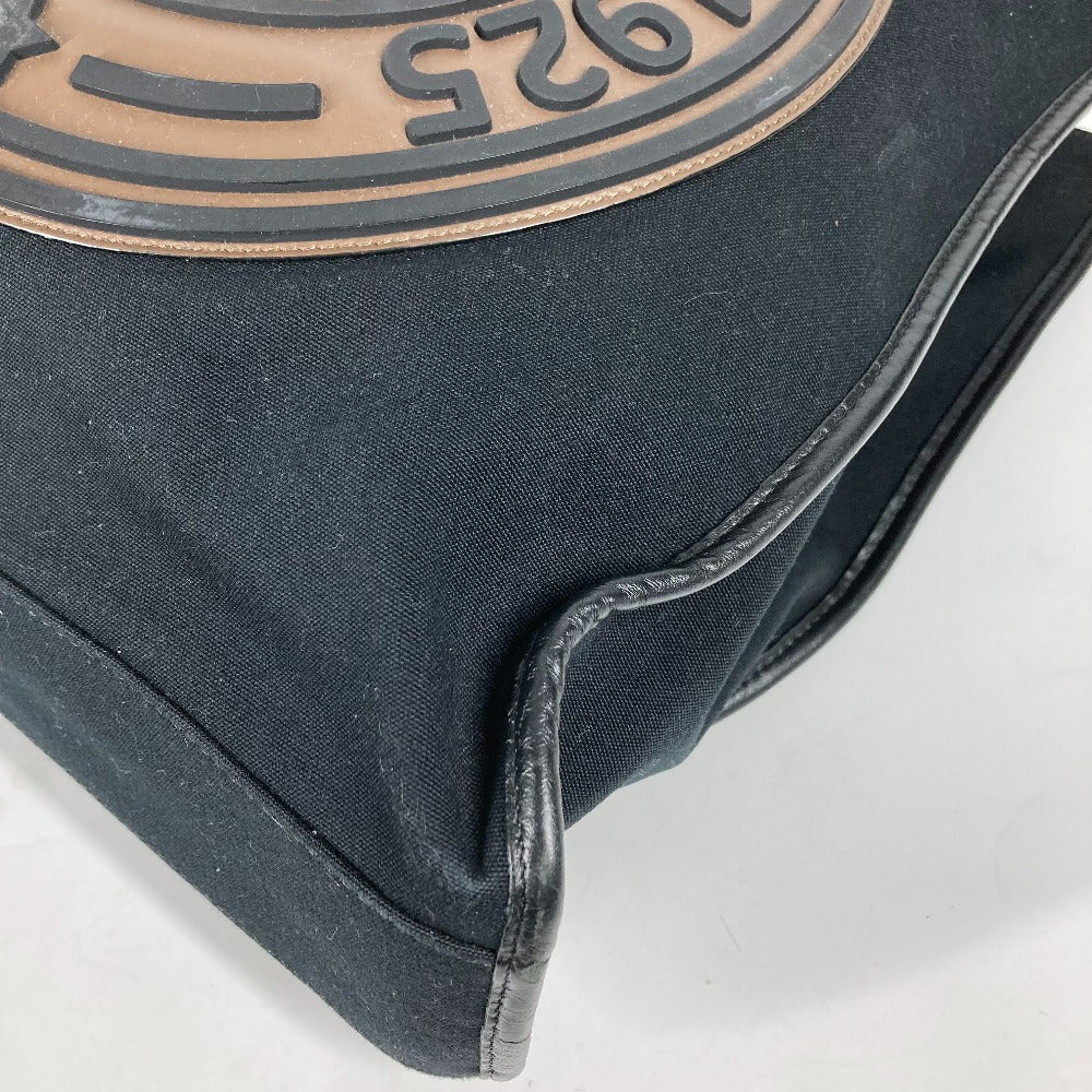 FENDI 7VA435 縦型 ショルダーバッグ 肩掛け ロゴ FF カバン トートバッグ キャンバス/レザー ユニセックス ブラック - brandshop-reference