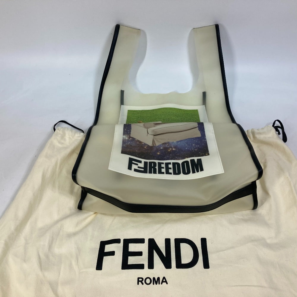 FENDI 7VA442 Banana Fruit FREEDOM Logo Eco Bag, Handbag, Vinyl, Women's, Clear