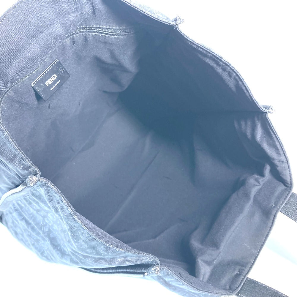 FENDI 7VA367 ロゴ ショルダーバッグ カバン 肩掛け 縦型 トートバッグ ナイロン/レザー メンズ ブラック - brandshop-reference