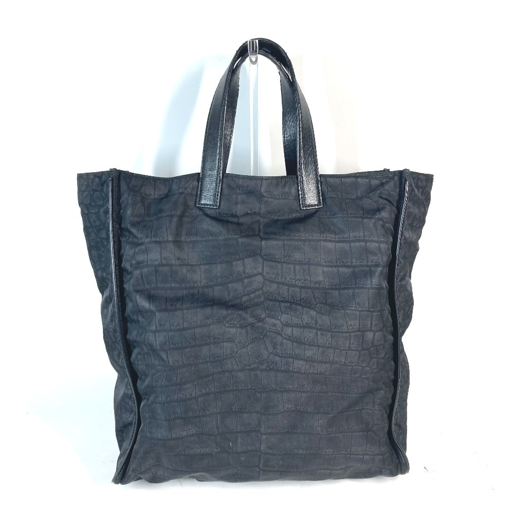 FENDI 7VA367 ロゴ ショルダーバッグ カバン 肩掛け 縦型 トートバッグ ナイロン/レザー メンズ ブラック - brandshop-reference