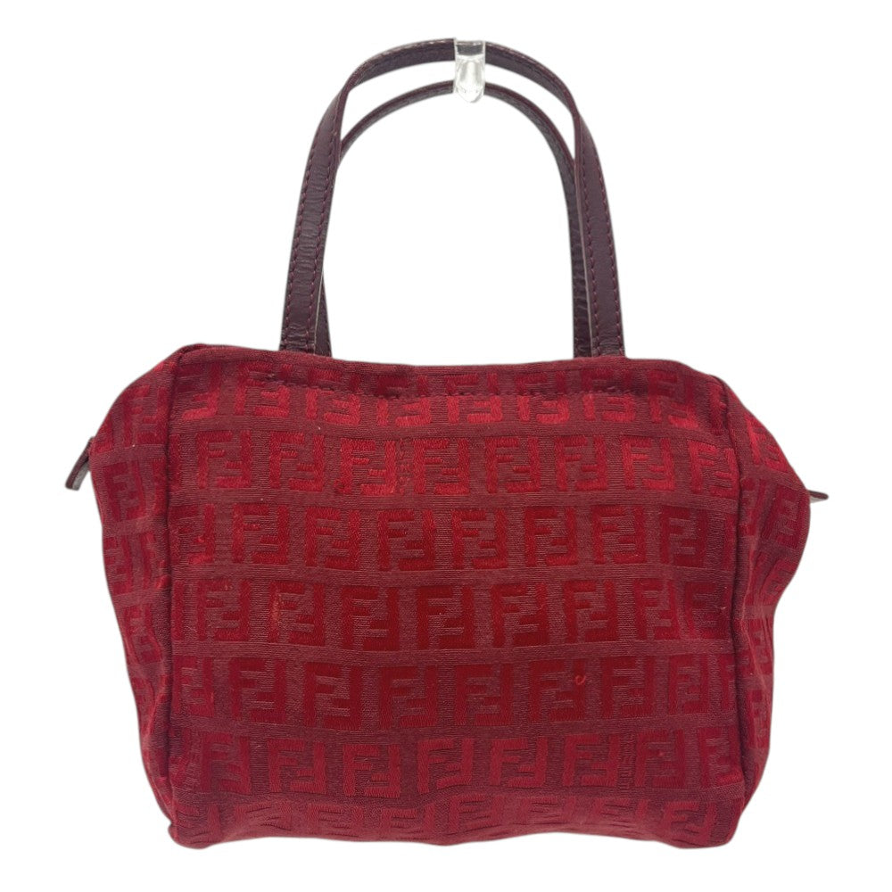 FENDI ズッカ柄 ミニバッグ カバン ロゴ ビンテージ ハンドバッグ キャンバス レディース レッド