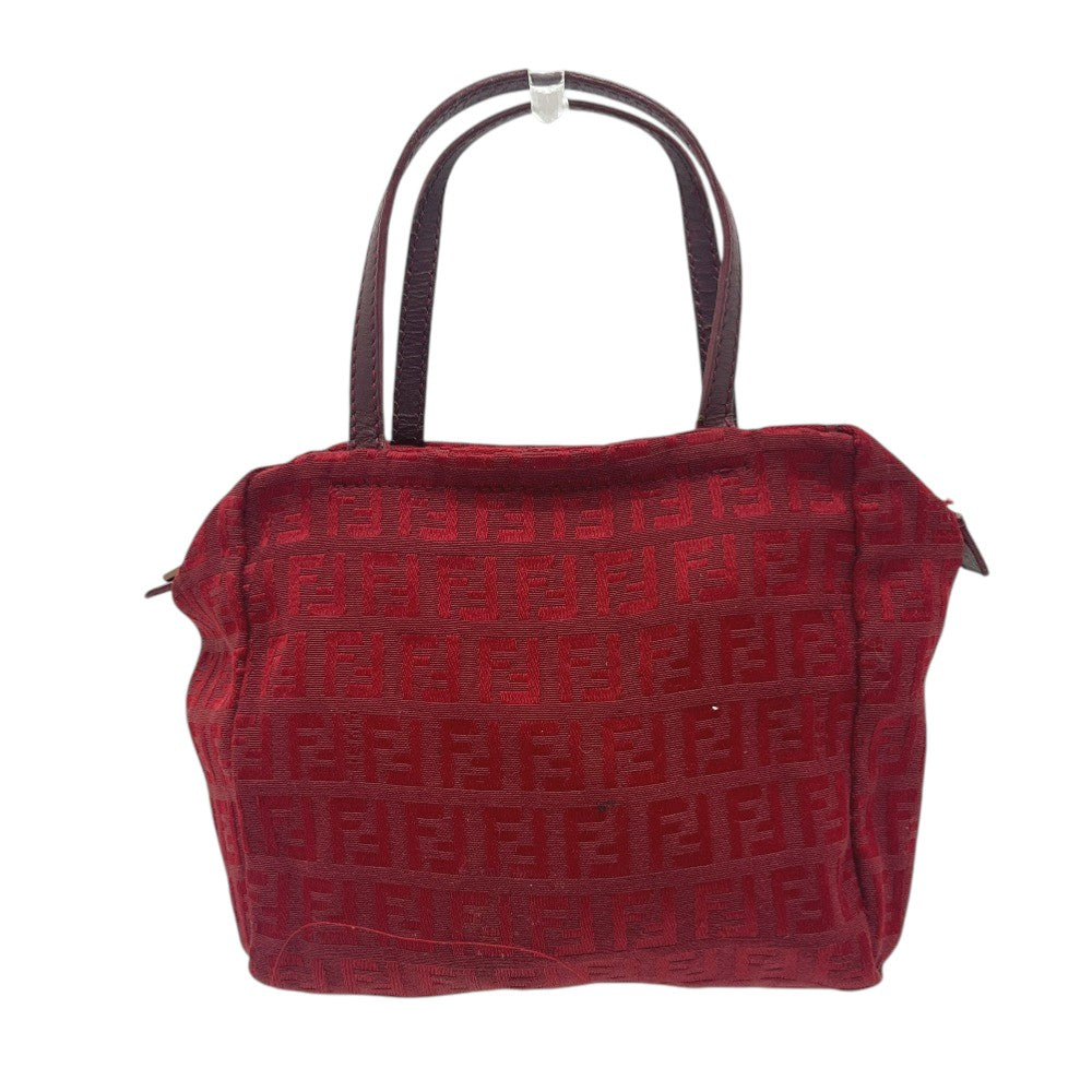 FENDI ズッカ柄 ミニバッグ カバン ロゴ ビンテージ ハンドバッグ キャンバス レディース レッド