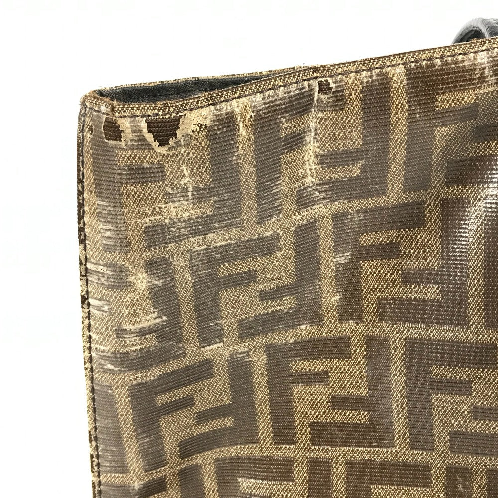 FENDI 8BH348 ズッカ カバン ショルダーバッグ 肩掛け トートバッグ PVC メンズ ブラウン