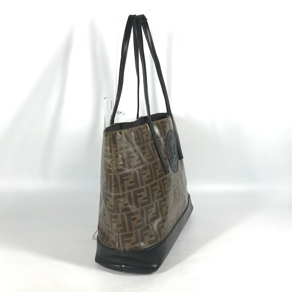 FENDI 8BH348 ズッカ カバン ショルダーバッグ 肩掛け トートバッグ PVC メンズ ブラウン