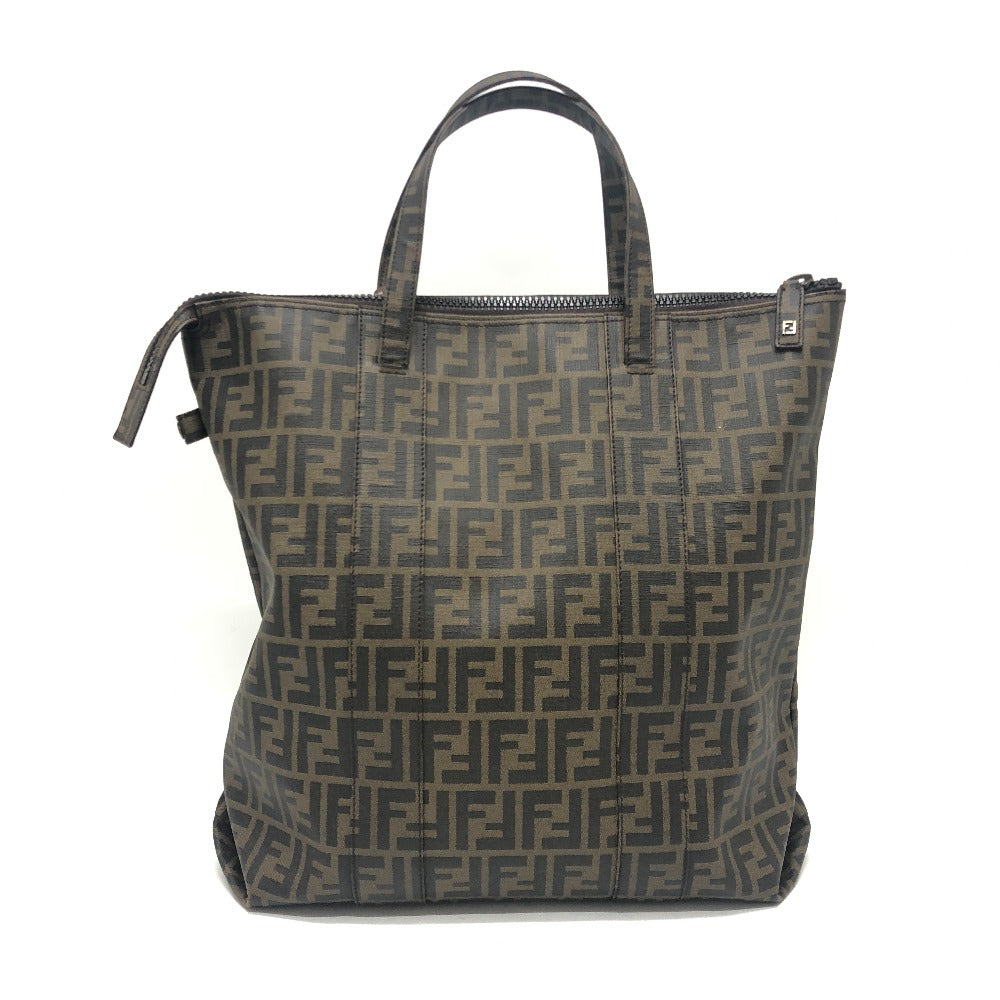 FENDI 7VA196 ズッカ柄 トートバック カバン ハンドバック トートバッグ PVC レディース ブラウン