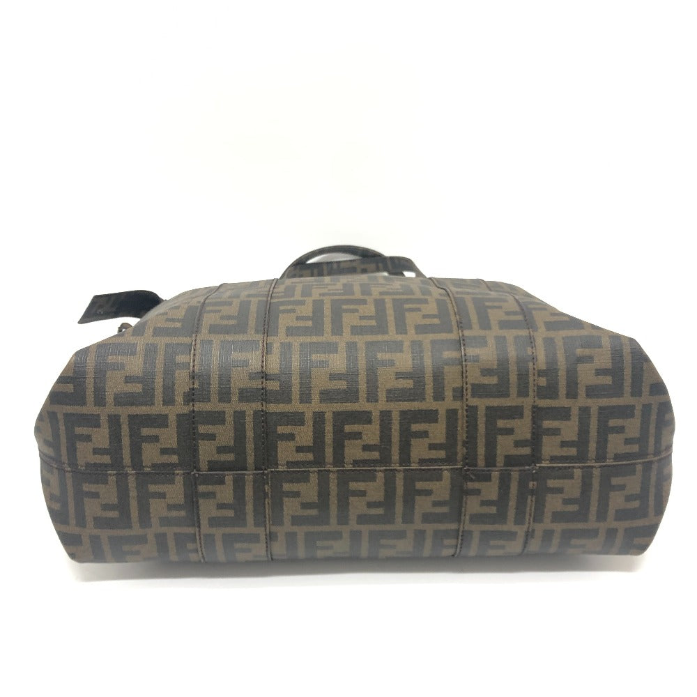FENDI 7VA196 ズッカ柄 トートバック カバン ハンドバック トートバッグ PVC レディース ブラウン