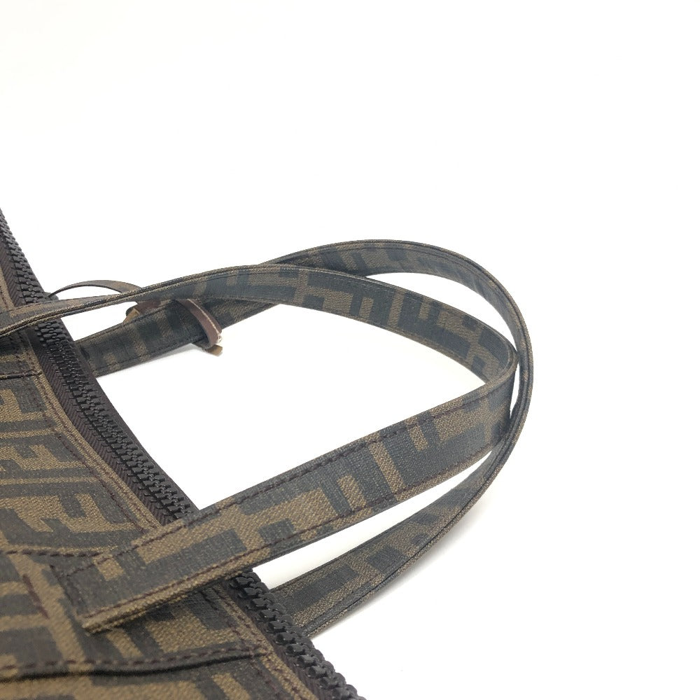FENDI 7VA196 ズッカ柄 トートバック カバン ハンドバック トートバッグ PVC レディース ブラウン