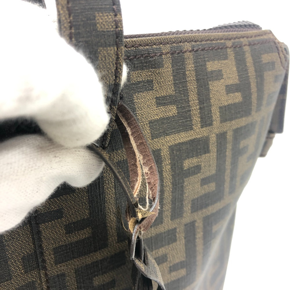 FENDI 7VA196 ズッカ柄 トートバック カバン ハンドバック トートバッグ PVC レディース ブラウン
