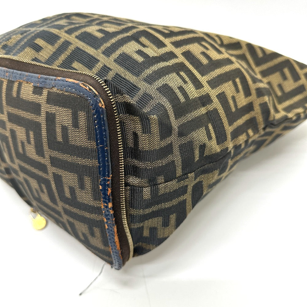 FENDI ZUCCA Pattern Foldable Bag Eco Bag Tote Bag Leather/Canvas Women's Brown