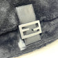 FENDI Mamma Bucket Shoulder Handbag in Black with Fur