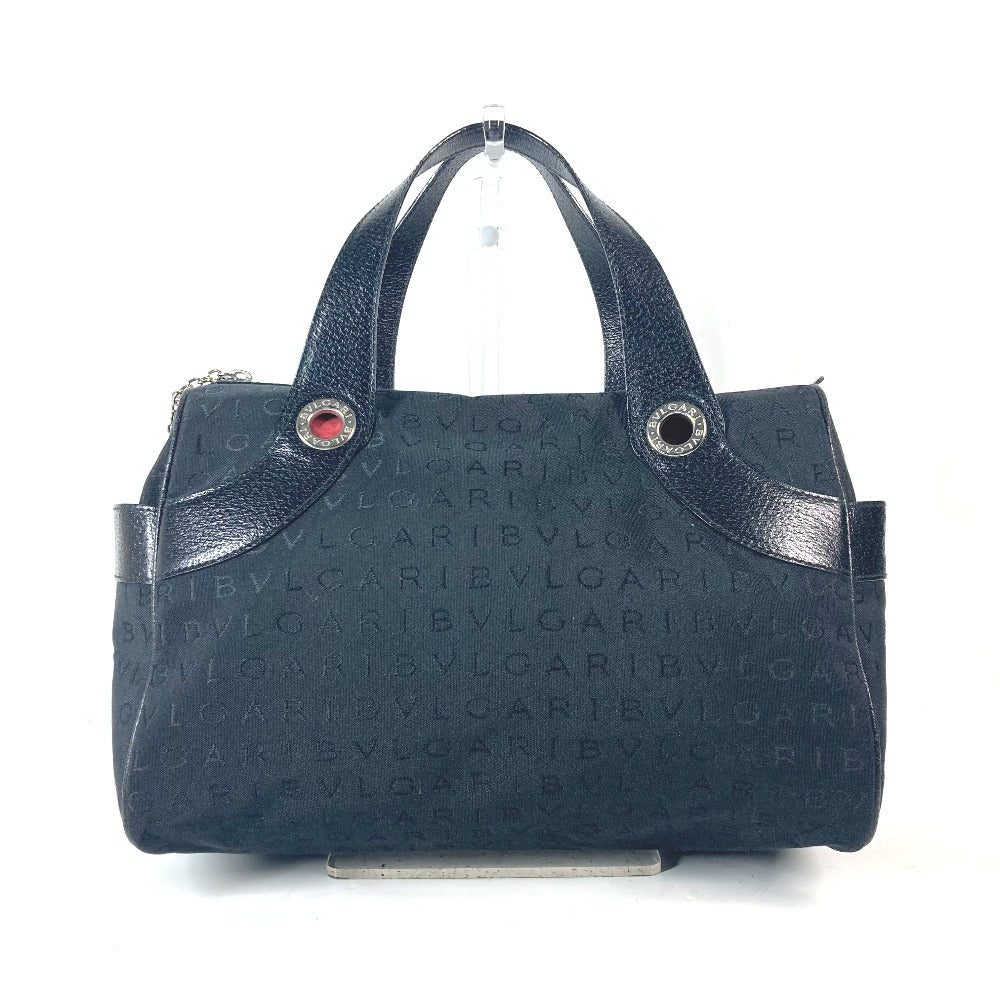 BVLGARI ロゴマニア ミニボストンバッグ カバン ハンドバッグ キャンバス/レザー レディース ブラック - brandshop-reference