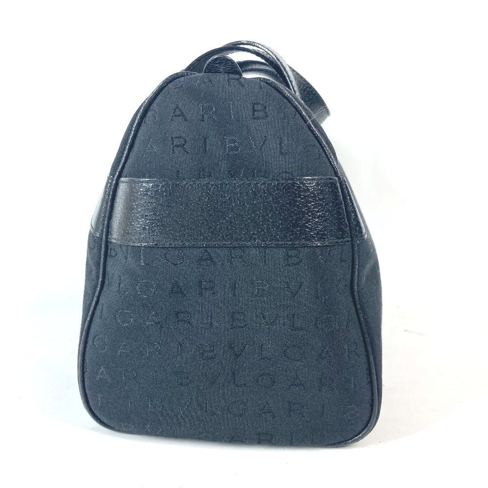 BVLGARI ロゴマニア ミニボストンバッグ カバン ハンドバッグ キャンバス/レザー レディース ブラック - brandshop-reference