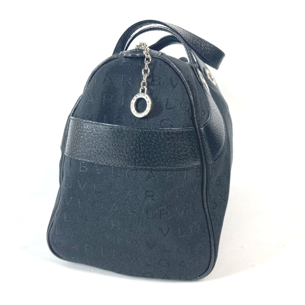 BVLGARI ロゴマニア ミニボストンバッグ カバン ハンドバッグ キャンバス/レザー レディース ブラック - brandshop-reference