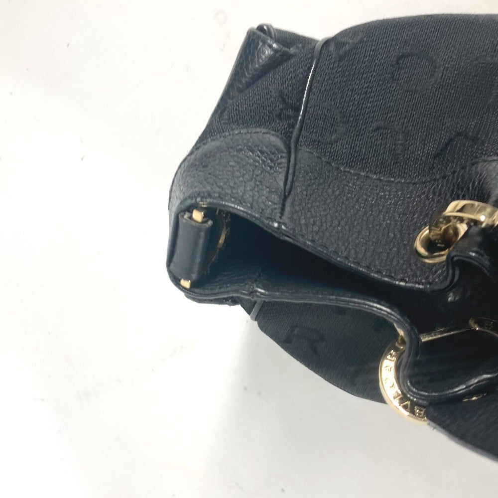BVLGARI ブルガリブルガリ ロゴマニア カバン 肩掛け ショルダーバッグ トートバッグ キャンバス/レザー レディース ブラック - brandshop-reference