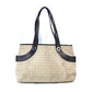 BVLGARI Logomania Shoulder Bag/Tote Bag in Canvas/Leather, Beige