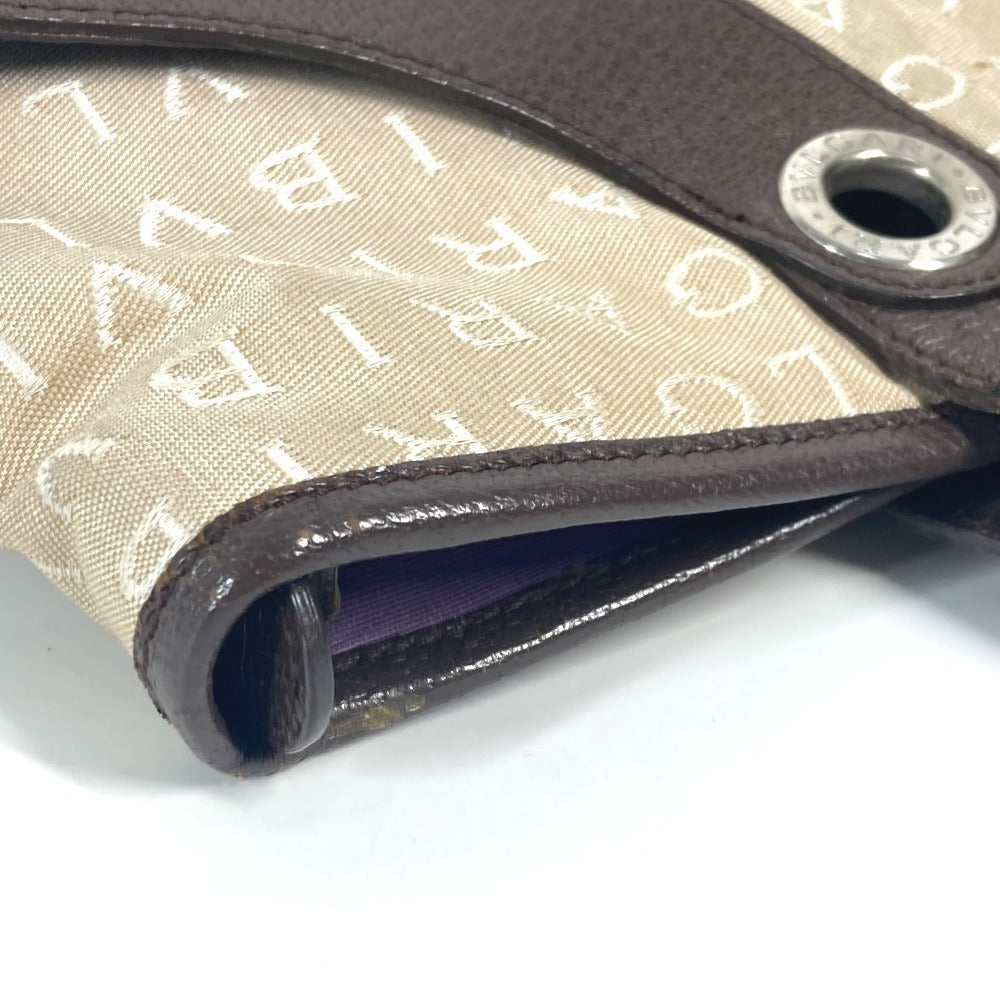 BVLGARI Logomania Shoulder Bag/Tote Bag in Canvas/Leather, Beige