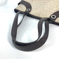 BVLGARI Logomania Shoulder Bag/Tote Bag in Canvas/Leather, Beige