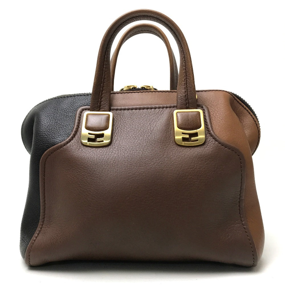 FENDI 8BL117 Chameleon Bag, 2-Way Shoulder/Handbag, Leather, Women's, Brown