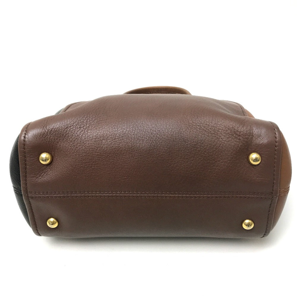 FENDI 8BL117 Chameleon Bag, 2-Way Shoulder/Handbag, Leather, Women's, Brown