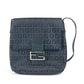 FENDI ズッカ ズッキーノ カバン フラップ ポシェット 斜め掛け ショルダーバッグ キャンバス/レザー レディース ブラック