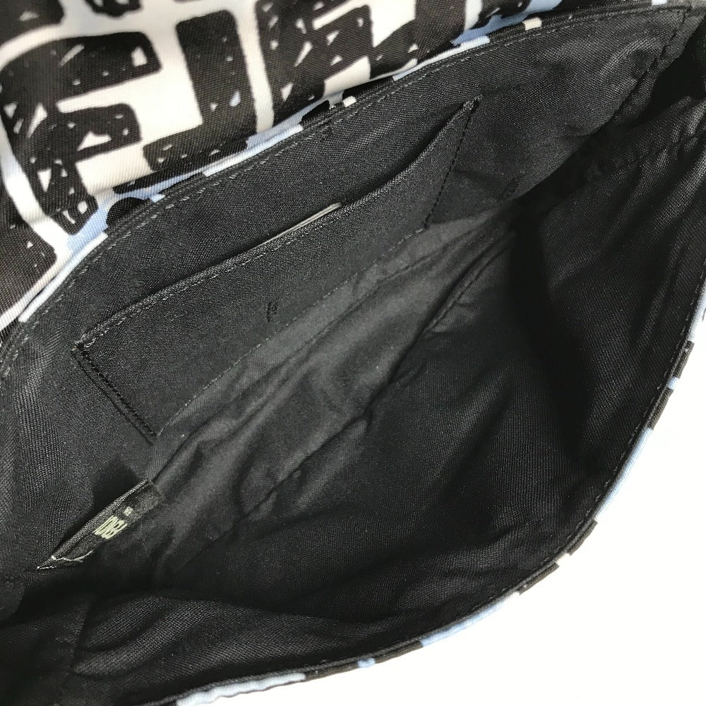 FENDI 8BR784 ジョシュアヴィーダス Joshua Vides コラボ ズッカ バゲット ミニ 2WAYバッグ 斜め掛け ポシェット ショルダーバッグ ナイロン ユニセックス ブルー