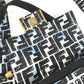FENDI 8BR784 ジョシュアヴィーダス Joshua Vides コラボ ズッカ バゲット ミニ 2WAYバッグ 斜め掛け ポシェット ショルダーバッグ ナイロン ユニセックス ブルー