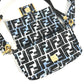 FENDI 8BR784 ジョシュアヴィーダス Joshua Vides コラボ ズッカ バゲット ミニ 2WAYバッグ 斜め掛け ポシェット ショルダーバッグ ナイロン ユニセックス ブルー