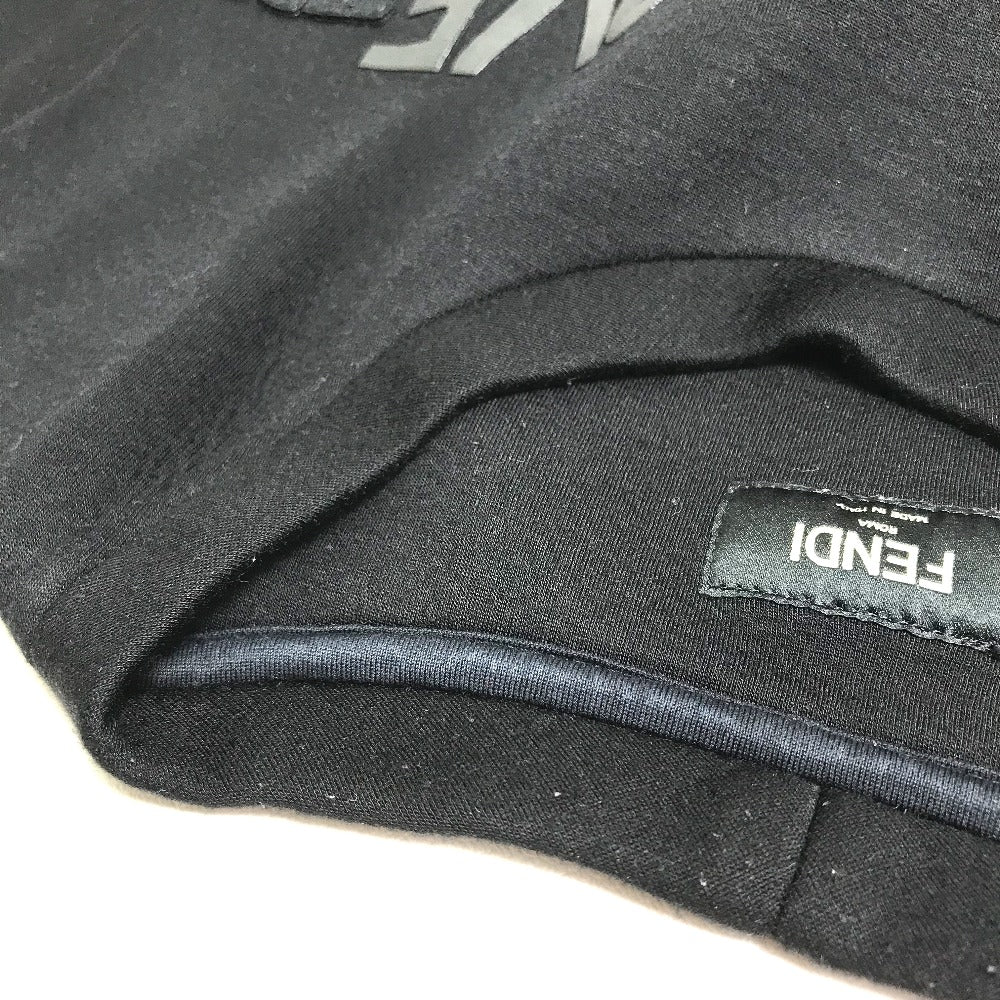 FENDI FY0812 Rubber Logo Sweatshirt, Rayon, Men's, Black