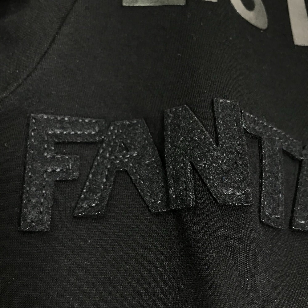 FENDI FY0812 Rubber Logo Sweatshirt, Rayon, Men's, Black