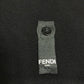 FENDI FY0812 Rubber Logo Sweatshirt, Rayon, Men's, Black