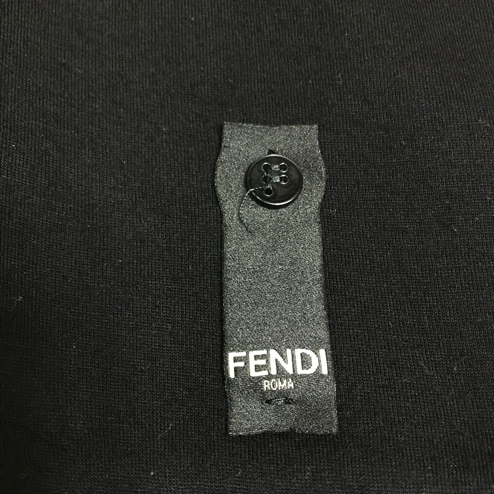 FENDI FY0812 Rubber Logo Sweatshirt, Rayon, Men's, Black