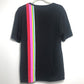 FENDI FY0936 Rainbow Logo Tops Apparel Short Sleeve Cotton T-Shirt Men's Black